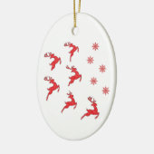 Die Rentiers Oval-Ornamente Keramik Ornament (Links)
