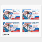 Die Reparatur der Heizanlage des Gebäudes wird ind Rechteckiger Aufkleber (Blatt)