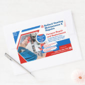 Die Reparatur der Heizanlage des Gebäudes wird ind Rechteckiger Aufkleber (Umschlag)