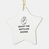 Die Reptilienagenda widerstehen Keramikornament (Links)