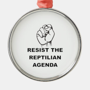 Die Reptilienagenda widerstehen Silbernes Ornament