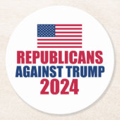 Die Republikaner gegen die Wahl Trump 2024 Runder Pappuntersetzer (Vorderseite)