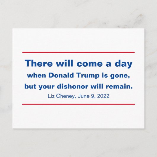 Die Republikaner, Ihre Ehrerbietung wird Cheney Zi Postkarte (Vorderseite)