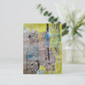 Die Retro-Arbeitenden Männer Mixed Media Collage Postkarte (Stehend Vorderseite)