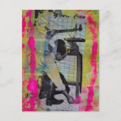 Die Retro-Arbeitenden Männer Mixed Media Collage Postkarte (Vorderseite)