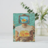 Die Retro-Fisch-Gelatine-Dinnerin Postkarte (Stehend Vorderseite)