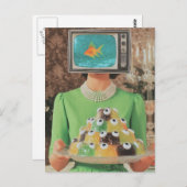 Die Retro-Fischauge-Gelatine-Dame Postkarte (Vorne/Hinten)