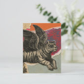 Die Retro Flying Tiger Mixed Media Collage Postkarte (Stehend Vorderseite)