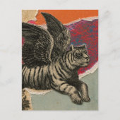 Die Retro Flying Tiger Mixed Media Collage Postkarte (Vorderseite)
