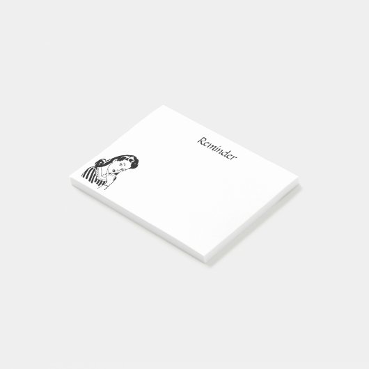 Die Retro Frau, zum der Erinnerung zu tun fertigen Post-it Klebezettel (angewinkelt)