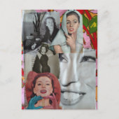 Die Retro-Frauen-Collage Postkarte (Vorderseite)