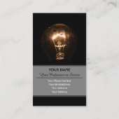 Die Retro-Glühlampe leuchtet dunkel Visitenkarte (Rückseite)
