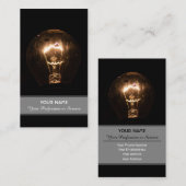 Die Retro-Glühlampe leuchtet dunkel Visitenkarte (Vorne/Hinten)
