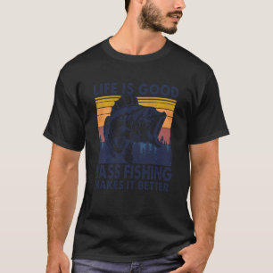 Die Retro-Lebensdauer des guten Bass-Fischens mach T-Shirt