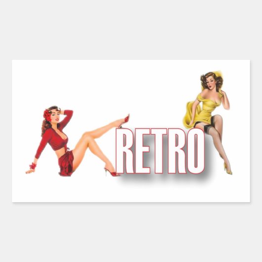 Die RETRO-Marke Rechteckiger Aufkleber (Vorderseite)