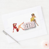 Die RETRO-Marke Rechteckiger Aufkleber (Umschlag)
