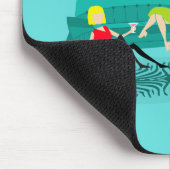 Die Retro Nacht des Mädchens in Mousepad (Ecke)