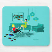 Die Retro Nacht des Mädchens in Mousepad (Vorne)
