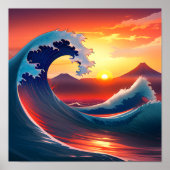 Die Retro-Neugestaltung der großen Welle abseits Poster (Vorne)