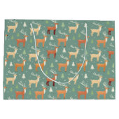 Die Retro-Rentierbeutel des Weihnachtsmanns Große Geschenktüte (Rückseite)