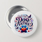 Die Retro-Typografie des Hundes Button (Vorne & Hinten)
