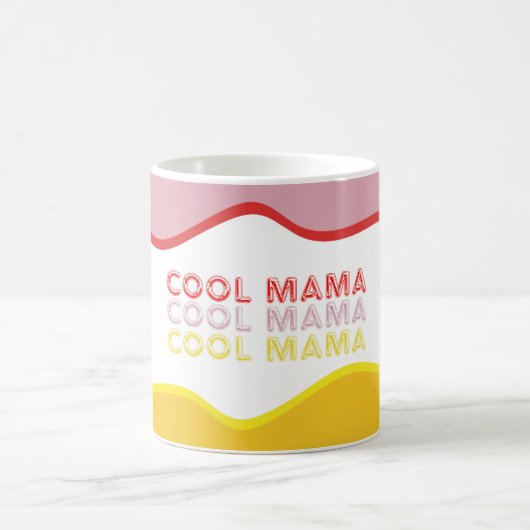 Die Retrowellen "Cool Mama" in leuchtenden Farben Kaffeetasse (Mittel)