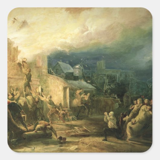 Die Rettung John Wesleys Quadratischer Aufkleber (Vorderseite)