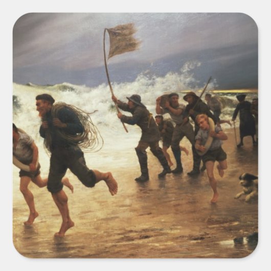 Die Rettung Quadratischer Aufkleber (Vorderseite)