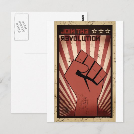 Die Revolution mitmachen Postkarte (Vorne/Hinten)