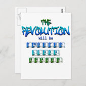 Die Revolution wird als gemeinsam getweetet (Ver.2 Postkarte (Vorne/Hinten)