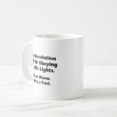 Die Revolution wird den Ampeln gehorchen. Kaffeetasse (Vorderseite Links)