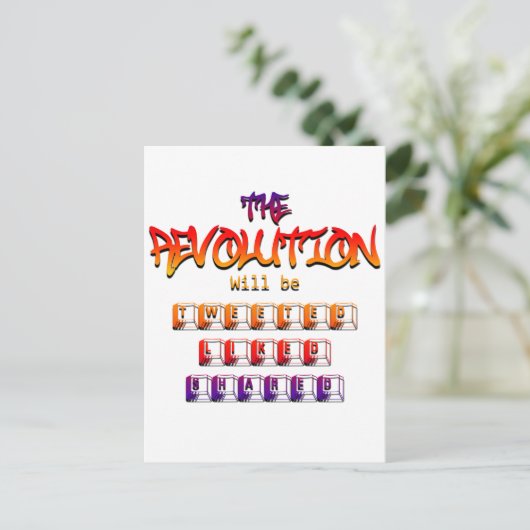 Die Revolution wird getweetet gemocht & geteilt (V Postkarte (Stehend Vorderseite)