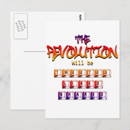 Die Revolution wird getweetet gemocht & geteilt (V Postkarte (Vorne/Hinten)