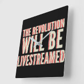 Die Revolution wird in einen neuen Rahmen gestellt Quadratische Wanduhr (Winkel)