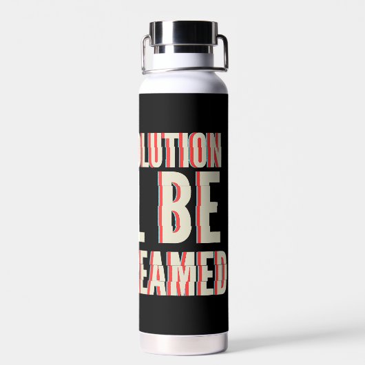 Die Revolution wird in einen neuen Rahmen gestellt Trinkflasche (Rückseite)
