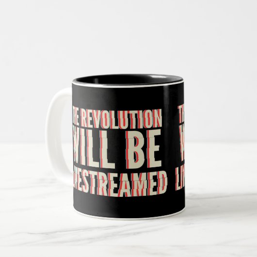 Die Revolution wird in einen neuen Rahmen gestellt Zweifarbige Tasse (Vorderseite Links)