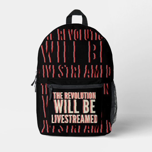 Die Revolution wird live übertragen Bedruckter Rucksack (Vorderseite)