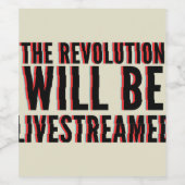 Die Revolution wird live übertragen Weinetikett (Einzelnes Label)