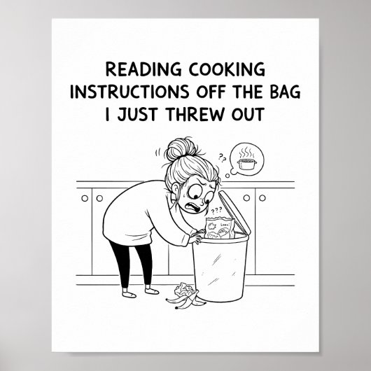 Die Rezept-Reue-Minimalist-Küchen-Comic Poster (Vorne)