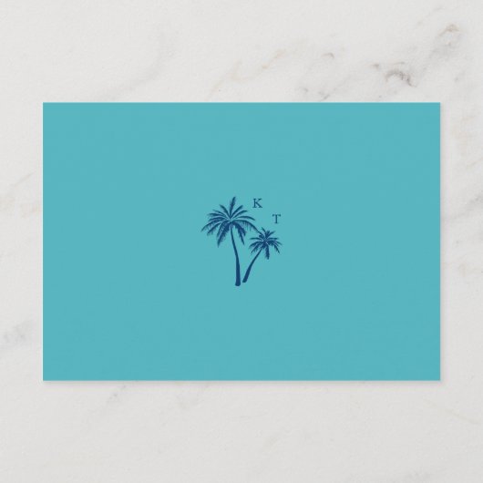 Die Rezeption des Tropical Beach Sunset & Palms Begleitkarte (Rückseite)