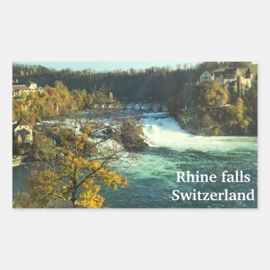Die Rheinfall in der Schweiz Rechteckiger Aufkleber (Vorderseite)