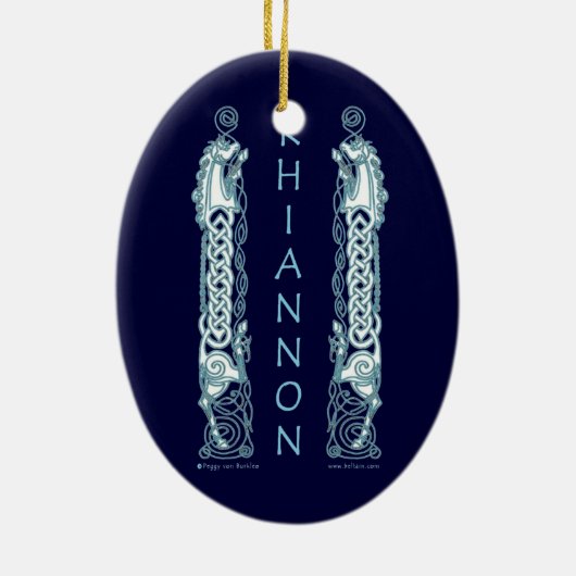 Die Rhiannon Pferdeceltic-Verzierung Keramikornament (Hinten)