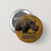 Die Rhinos gerettet Button (Vorne & Hinten)