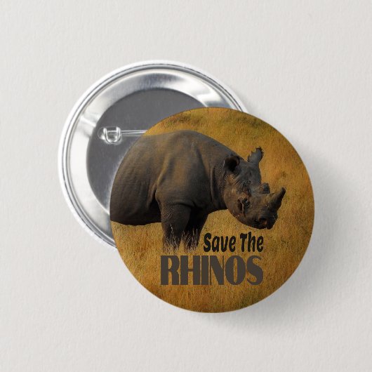 Die Rhinos gerettet Button (Vorne & Hinten)
