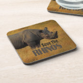 Die Rhinos gerettet Getränkeuntersetzer (Linke Seite)