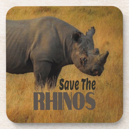 Die Rhinos gerettet Getränkeuntersetzer (Vorderseite)