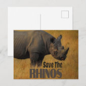 Die Rhinos gerettet Postkarte (Vorne/Hinten)