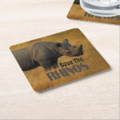 Die Rhinos gerettet Rechteckiger Pappuntersetzer (angewinkelt)