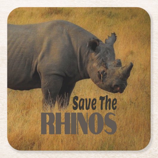 Die Rhinos gerettet Rechteckiger Pappuntersetzer (Vorderseite)