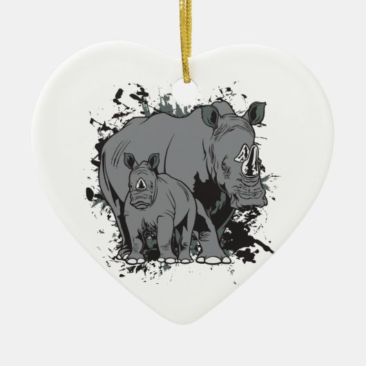 Die Rhinos Keramikornament (Vorne)